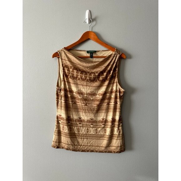 Lauren Ralph Lauren Tops - Womens Size XL Brown Ralph Lauren Silk Tank Top